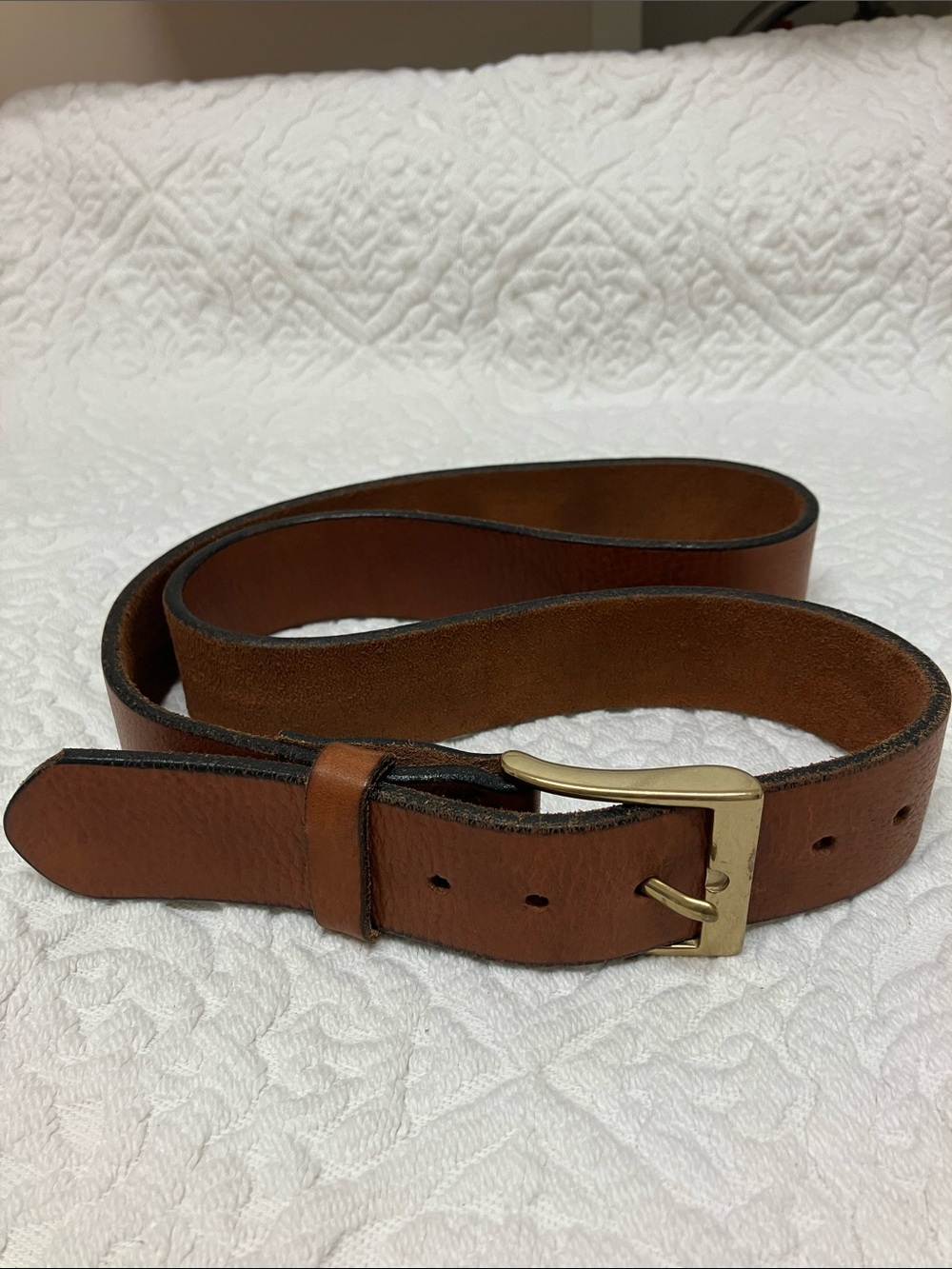 Vintage Bench Craft brown Leather belt, solid brass buckle, 34